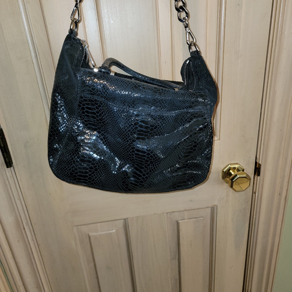 Michael Kors Fulton Black Patten Python Leather P… - image 3